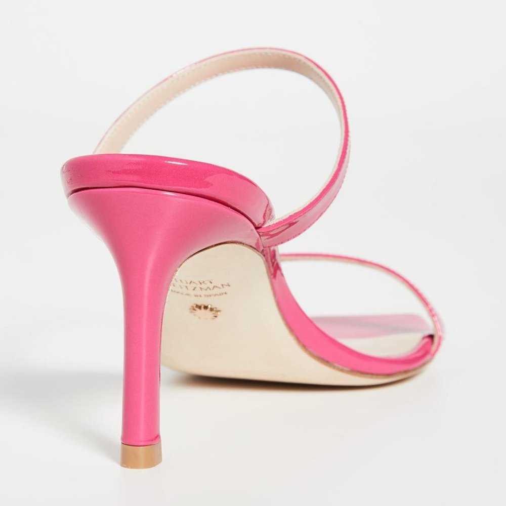 Peonia Hot Pink Patent Leather Aleena 75 Sandals - Picture 4 of 7